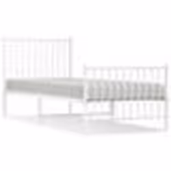 vidaXL Cadre de lit métal sans matelas avec pied de lit blanc 80x200cm - 80 x 200 cm