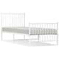 vidaXL Cadre de lit métal sans matelas avec pied de lit blanc 80x200cm - 80 x 200 cm