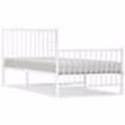vidaXL Cadre de lit métal sans matelas avec pied de lit blanc 90x190cm - 90 x 190 cm