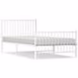 vidaXL Cadre de lit métal sans matelas et pied de lit blanc 100x200 cm - 100 x 200 cm