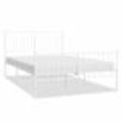 vidaXL Cadre de lit métal sans matelas et pied de lit blanc 120x200 cm - 120 x 200 cm