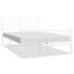 vidaXL Cadre de lit métal sans matelas et pied de lit blanc 135x190 cm - 135 x 190 cm