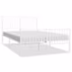 vidaXL Cadre de lit métal sans matelas et pied de lit blanc 140x190 cm - 140 x 190 cm