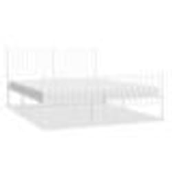 vidaXL Cadre de lit métal sans matelas et pied de lit blanc 160x200 cm - 160 x 200 cm