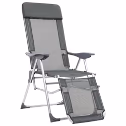 VidaXL 360145 chaise d'extérieur Terrace Aluminium, Textile Gris