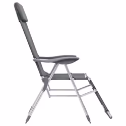 VidaXL 360145 chaise d'extérieur Terrace Aluminium, Textile Gris - Vue supplémentaire 5