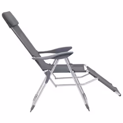 VidaXL 360145 chaise d'extérieur Terrace Aluminium, Textile Gris - Vue supplémentaire 6
