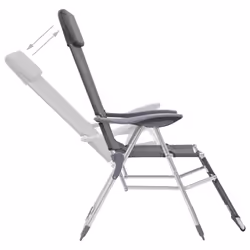 VidaXL 360145 chaise d'extérieur Terrace Aluminium, Textile Gris - Vue supplémentaire 7