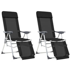 VidaXL 360146 chaise d'extérieur Terrace Aluminium, Textile Noir
