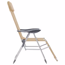 VidaXL 360147 chaise d'extérieur Terrace Aluminium, Textile Crème - Vue supplémentaire 5