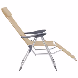 VidaXL 360147 chaise d'extérieur Terrace Aluminium, Textile Crème - Vue supplémentaire 6