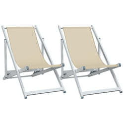 VidaXL 360169 chaise d'extérieur Terrace Aluminium, Textile Crème