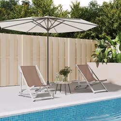 vidaXL Chaises de plage pliantes lot de 2 marron aluminium textilène