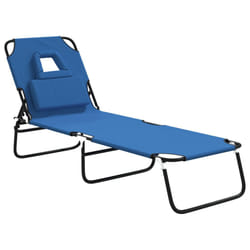 VidaXL 360175 chaise d'extérieur Linge Siège rembourré Oxford, Acier Bleu