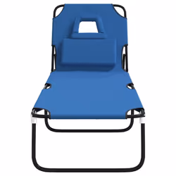 VidaXL 360175 chaise d'extérieur Linge Siège rembourré Oxford, Acier Bleu