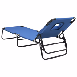 VidaXL 360175 chaise d'extérieur Linge Siège rembourré Oxford, Acier Bleu - Vue supplémentaire 5