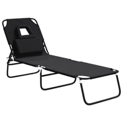 VidaXL 360176 chaise d'extérieur Linge Siège rembourré Oxford, Acier Noir