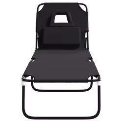 VidaXL 360176 chaise d'extérieur Linge Siège rembourré Oxford, Acier Noir