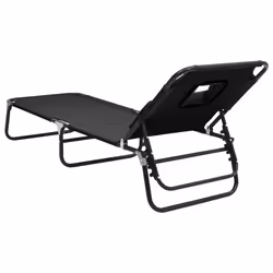 VidaXL 360176 chaise d'extérieur Linge Siège rembourré Oxford, Acier Noir - Vue supplémentaire 5
