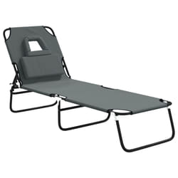 VidaXL 360178 chaise d'extérieur Linge Siège rembourré Oxford, Acier Gris
