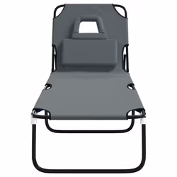 VidaXL 360178 chaise d'extérieur Linge Siège rembourré Oxford, Acier Gris