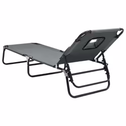 VidaXL 360178 chaise d'extérieur Linge Siège rembourré Oxford, Acier Gris - Vue supplémentaire 5