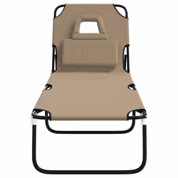 VidaXL 360179 chaise d'extérieur Linge Siège rembourré Oxford, Acier Taupe - Vue supplémentaire 3