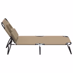 VidaXL 360179 chaise d'extérieur Linge Siège rembourré Oxford, Acier Taupe - Vue supplémentaire 4