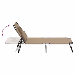VidaXL 360179 chaise d'extérieur Linge Siège rembourré Oxford, Acier Taupe - Vue supplémentaire 6