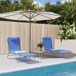 VidaXL 360180 chaise d'extérieur Linge Acier, Textile Bleu