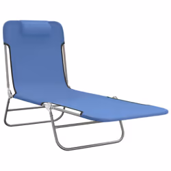 VidaXL 360180 chaise d'extérieur Linge Acier, Textile Bleu