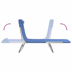 VidaXL 360180 chaise d'extérieur Linge Acier, Textile Bleu - Vue supplémentaire 7