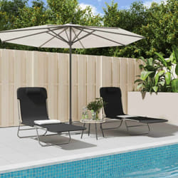 Vidaxl - Chaises longues pliables lot de 2 noir textilène et acier