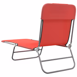 VidaXL 360182 chaise d'extérieur Linge Acier, Textile Rouge - Vue supplémentaire 6