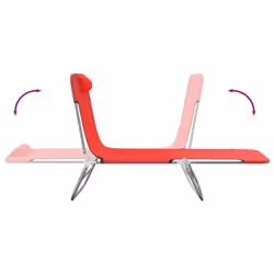 VidaXL 360182 chaise d'extérieur Linge Acier, Textile Rouge - Vue supplémentaire 7