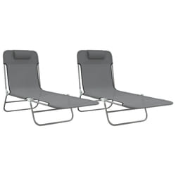 VidaXL 360183 chaise d'extérieur Linge Acier, Textile Gris