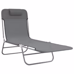 VidaXL 360183 chaise d'extérieur Linge Acier, Textile Gris