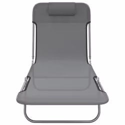 VidaXL 360183 chaise d'extérieur Linge Acier, Textile Gris - Vue supplémentaire 4