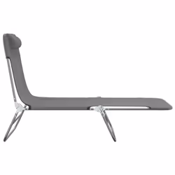 VidaXL 360183 chaise d'extérieur Linge Acier, Textile Gris - Vue supplémentaire 5