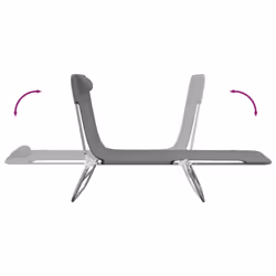 VidaXL 360183 chaise d'extérieur Linge Acier, Textile Gris - Vue supplémentaire 7