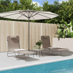 Vidaxl - Chaises longues pliables lot de 2 marron textilène et acier