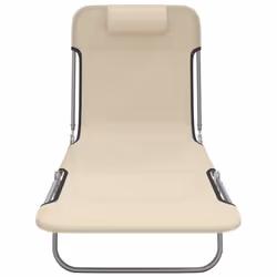VidaXL 360185 chaise d'extérieur Linge Acier, Textile Crème - Vue supplémentaire 4