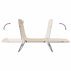 VidaXL 360185 chaise d'extérieur Linge Acier, Textile Crème - Vue supplémentaire 7