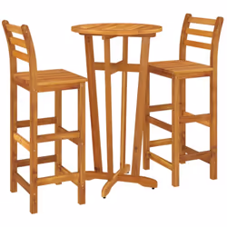 Cet ensemble de bar de jardin en bois, au design élégant et contemporain, sera un excellent choix pour manger ou vous détendr ...