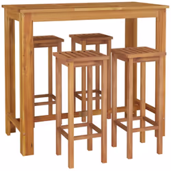 Cet ensemble de bar de jardin en bois, au design élégant et contemporain, sera un excellent choix pour manger ou vous détendr ...