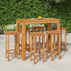 Furniture Limited - Ensemble De Bar De Jardin 7 Pcs Bois D'Acacia