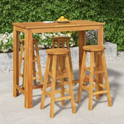 Ensemble De Bar De Jardin 5 Pcs Bois D'Acacia Solide Vidaxl