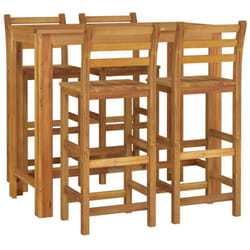 Ensemble De Bar De Jardin 5 Pcs Bois D'Acacia Solide Vidaxl