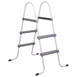 vidaXL Échelle de piscine Gris 84 cm Acier 93804