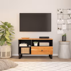 Ce meuble TV est un choix parfait pour votre pièce avec son design tendance et pratique. Bois d'acacia massif : cette armoire ...
